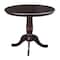 International Concepts Round 36 in Rd Top Pedestal Table, 12 in Leaf, 28.9 inH, Dining Height, Rich Mocha, 36 W, 48 L K15-36RXT - alternate 2